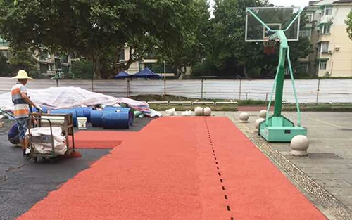 篮球场底层施工 篮球场底层施工