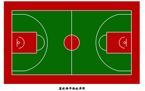 塑胶篮球场平面图 塑胶篮球场平面图
