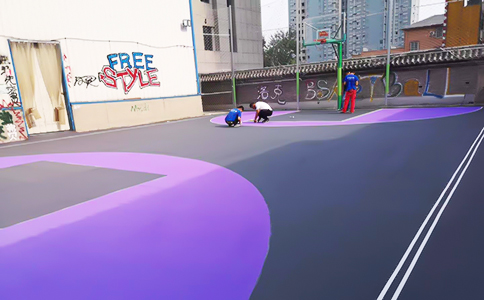 篮球场硅pu施工图片 篮球场硅pu施工图片