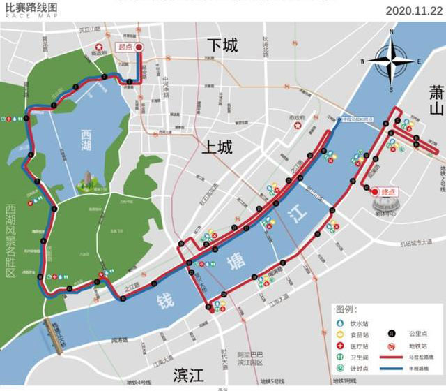 杭州马拉松线路图 杭州马拉松线路图