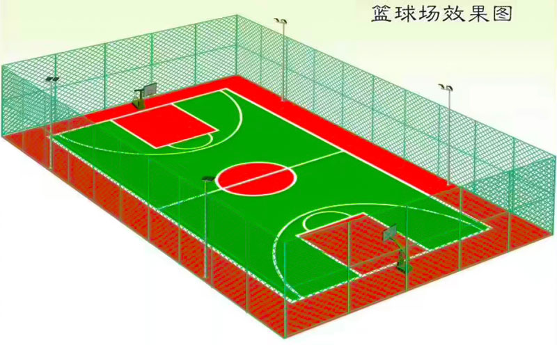 塑胶篮球场平面图  塑胶篮球场平面图