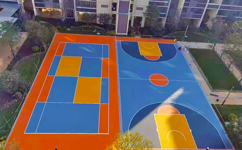 硅pu塑胶篮球场 硅pu塑胶篮球场