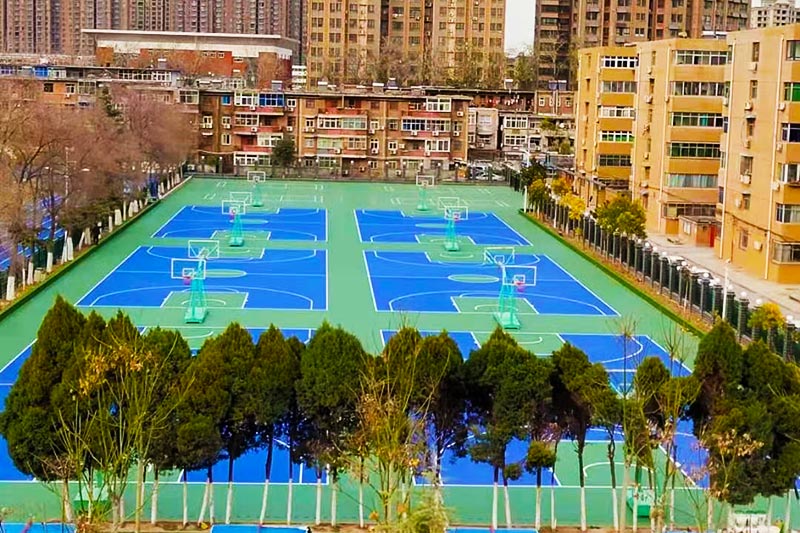 硅pu塑胶篮球场 硅pu塑胶篮球场