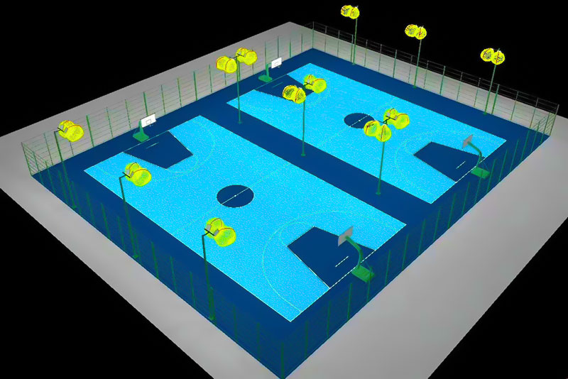 硅PU篮球场效果图 硅PU篮球场效果图