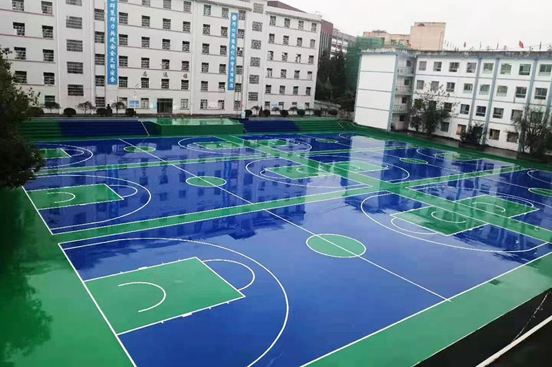 硅pu塑胶篮球场 硅pu塑胶篮球场