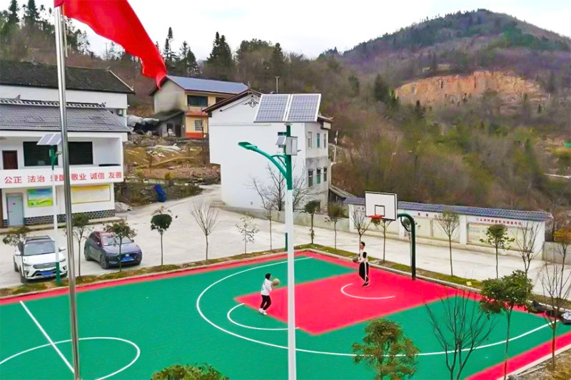 湖北省巴东县水布垭镇八斗坪村塑胶篮球场 湖北省巴东县水布垭镇八斗坪村塑胶篮球场