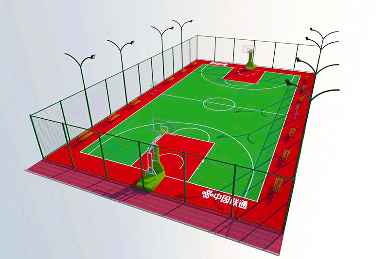 硅pu篮球场效果图 硅pu篮球场效果图
