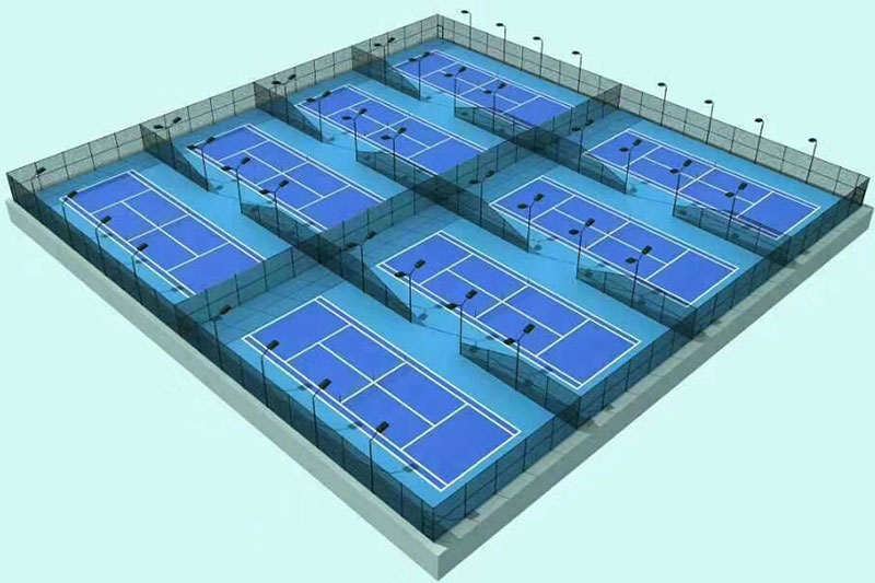 塑胶网球场平面图 塑胶网球场平面图